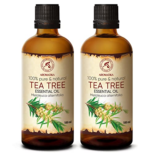 Tea Tree Olie Set - 2x Etherische Olie 100ml - 100% Puur & Natuurlijk - Aromatherapie - Geurolie - Geurverspreider - Ontspanning - Toevoegen aan Bad & Cosmetica - Massage - Wellness - Aroma Lamp Of Elektrische Diffuser
