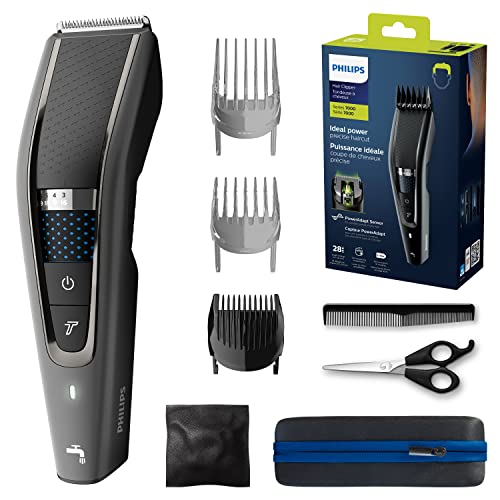 Philips Hairclipper Series 7000 - 28 Lengte standen - 100% Afspoelbaar - Met en zonder snoer te gebruiken - 90 minutenbatterijduur - 3 Opzetkammen - Reisetui - HC7650/15