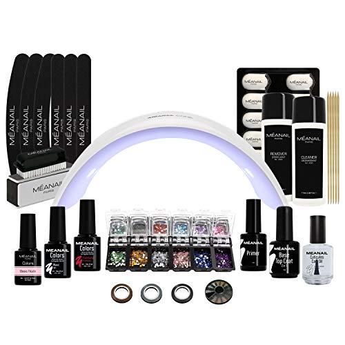 Gel nagellak set • Meanail® Paris Design XXL • inclusief naildesign accessoires (30-delig)• 1 UV-LED-lamp voor gelnagels • Nailart • Vegan&Cruelty