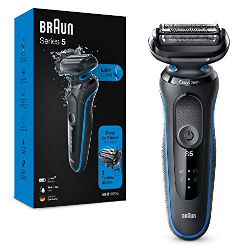 Braun Series 5 Elektrisch Scheerapparaat Voor Mannen, Wet & Dry, Oplaadbaar, Draadloos Scheerapparaat, 50-B1000s, Blauw