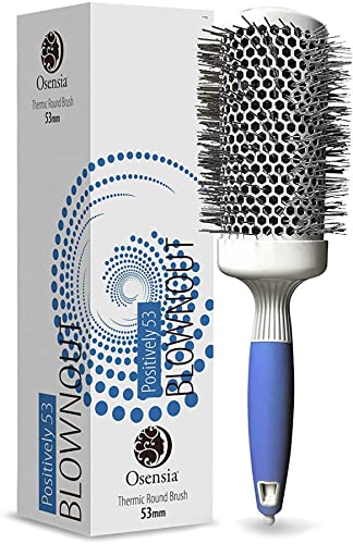 Grote ronde borstel, haarborstel met ionenborstel van keramiek voor een nauwkeurige en elegante look zoals in de salon, professionele borstel voor dames en heren, 53 mm