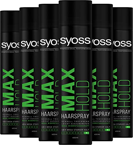 SYOSS MaxHold Haarspray voor 48 uur, 6 stuks (6 x 400 ml)
