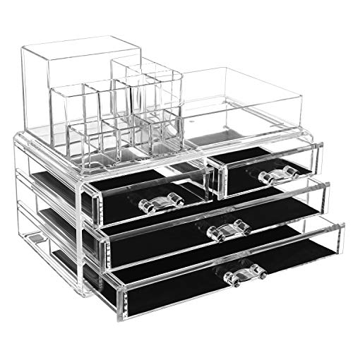 Songmics make-up organizer | 11 vakken en 6 lades | Afmetingen: 24 x 13,5 x 18,5 cm