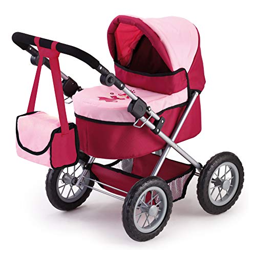 Bayer Design 13014AA Poppenwagen met tas en duwstang verstelbaar
