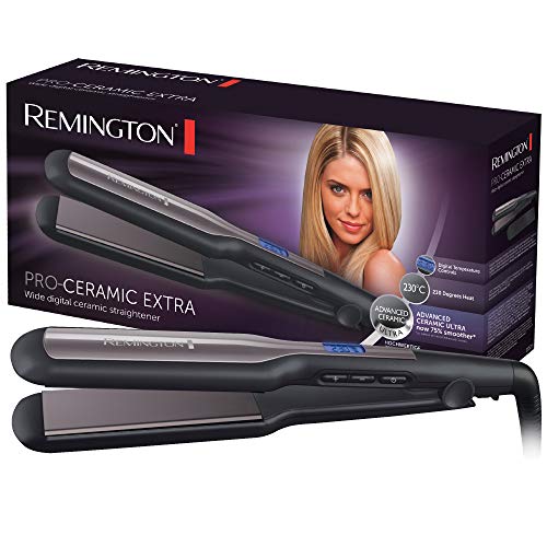 Remington Stijltang Pro-Ceramic Extra (Lange En Brede Platen, Brede Stylingplaten Voor Lang En Dik Haar, incl. opbergetui) S5525