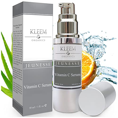 Kleem Organics Vitamine C Serum voor Gezicht met Hyaluronzuur & Vitamine E | Natuurlijk Anti Aging Huid Serum | Anti Rimpel Gezichtsserum | Acne en Donkere Vlek Behandeling voor Gezicht [1]