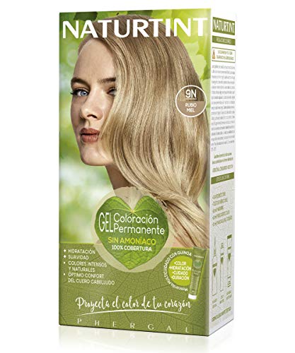 Naturtint |Haarkleuring crème | Ammoniakvrije kleuring | 100% grijsdekking | Haarverf Permanent | Plantaardige ingrediënten | Natuurlijke en langdurige kleur | 9N Honey Blonde | 170ml