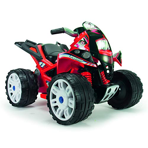 INJUSA - Elektrishe Quad The Beast 12V Rode Kleur Aanbevolen aan Kinderen +2 Jaar met Accelerator -pedaal en Brede Wielen met Rubberen Banden