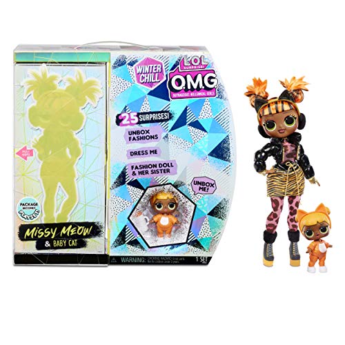 LOL Surprise OMG Winter Chill Missy Meow Modepop & Baby Cat Pop met 25 Verrassingen