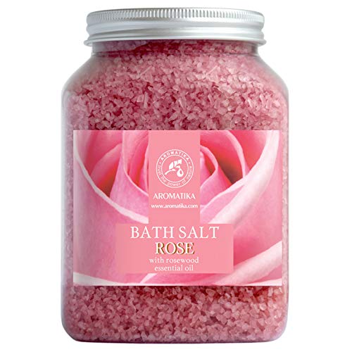Badzout Roos 1.3kg zeezout, tegen acne - droge huid - spierpijn - vermoeidheid - huidverzorging - Aromatherapie - Anti-stress - bad - Spa - wellness - ontspanning - anti-aging