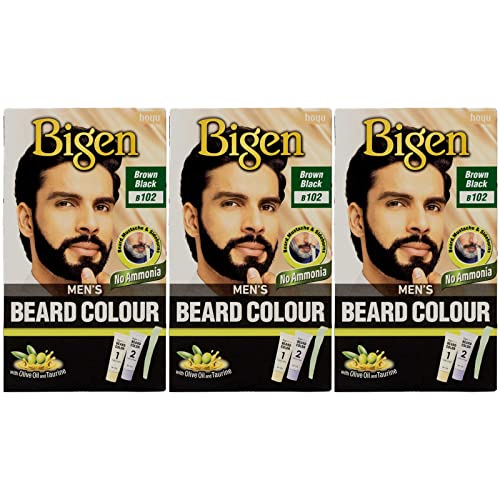 Bigen B102 Baardverf voor heren, bruin, zwart (3 stuks)