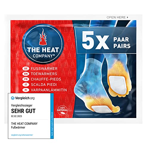 THE HEAT COMPANY voetwarmer - 5 paar - EXTRA WARM - zelfklevend - voetenwarmer - 8 uur warme voeten - klaar voor gebruik - lucht geactiveerd - puur natuurlijk - voor alle maten