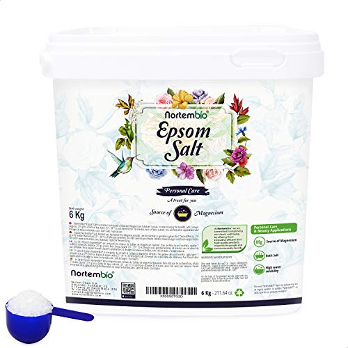 Nortembio Epsom Badzout 6 Kg. Geconcentreerde bron van Magnesium. 100% Zuiver. Badzout en Persoonlijke Verzorging. Beschikbaar E-Book.