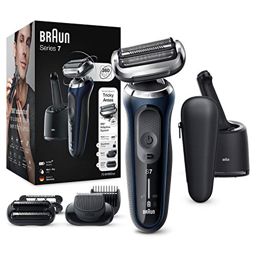 Braun Series 7 Scheerapparaat Voor Mannen, Smartcare Center, Easyclick, Elektrisch Scheerapparaat, Shaver For Men, 360° Flex & AutoSense, Met 4-in-1 Reinigingsstation, Blauw, 70-B7850Cc