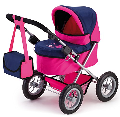 Bayer Design 13013AA Poppenwagen met tas en duwstang verstelbaar