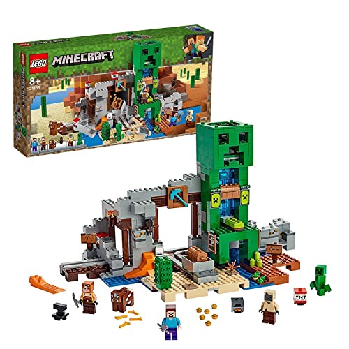 LEGO 21155 Minecraft De Creeper Mijn Bouwset met Poppetjes van Steve, Creeper en Dierenfiguren voor Kinderen vanaf 8 Jaar