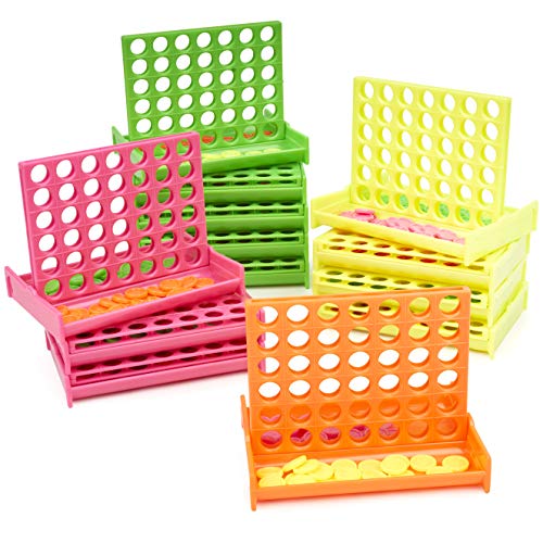 TWIDDLERS 24 Mini 4 Op Een Rij Spelletjes voor Jongens & Meisjes - Geweldig als Traktatie voor Kinderen of Reisversie - handig om mee te nemen op vakantie