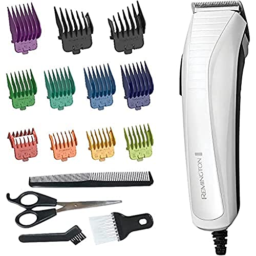 Remington Tondeuse Colour Cut (11 Opzetkammen, 16-Delige set, 0, 5-25mm, Met Snoer, Incl. Nekborstel, Schaar, Stylingkam) HC5035