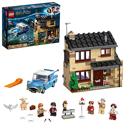 LEGO 75968 Harry Potter Ligusterlaan 4 Huis Bouwset met Ford Anglia, Dobby figuur en Duffeling familie, Verzamelset voor Fans