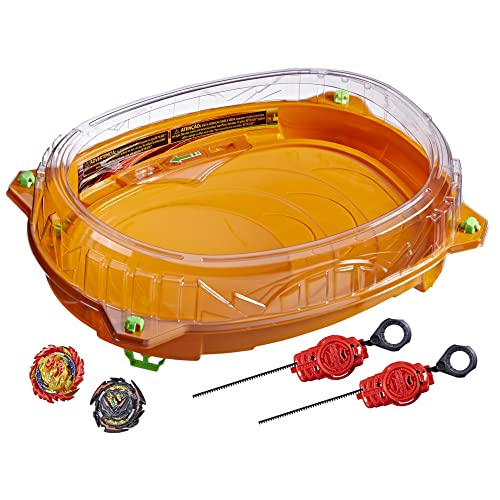 Hasbro Beyblade Burst QuadDrive Cosmic Vector Battle Set - Beystadium-Arena, 2 tollen, 2 starters en 2 starters, voor kinderen vanaf 8 jaar, in recyclebare verpakking, multi