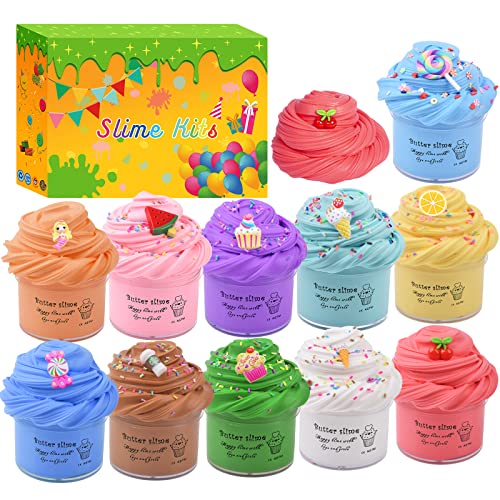 Eendoos 11 stuks slime putty speelgoed, slijm voor kinderen, superzacht en niet plakkerig, stressverminderend speelgoed voor kinderen, jongeren en volwassenen
