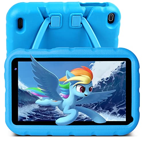Android 11 Kids Tablets YESTEL 7 inch Tablet Voor Kinderen WiFi 1,6 GHz Quad Core 2GB RAM 32GB ROM uitbreidbaar tot 128 GB/Ouderlijk toezicht/met Kids-Proof case/Blauw