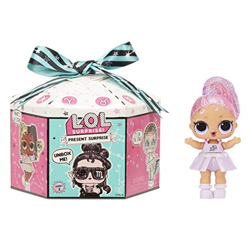 LOL Surprise Present Surprise - Glitterpop met Sterrenbeeld en 8 Verrassingen - Verandert van Kleur, Met Leuke Accessoires - Present Surprise Serie 2 - Verzamelpoppen voor Meisjes Vanaf 3 Jaar