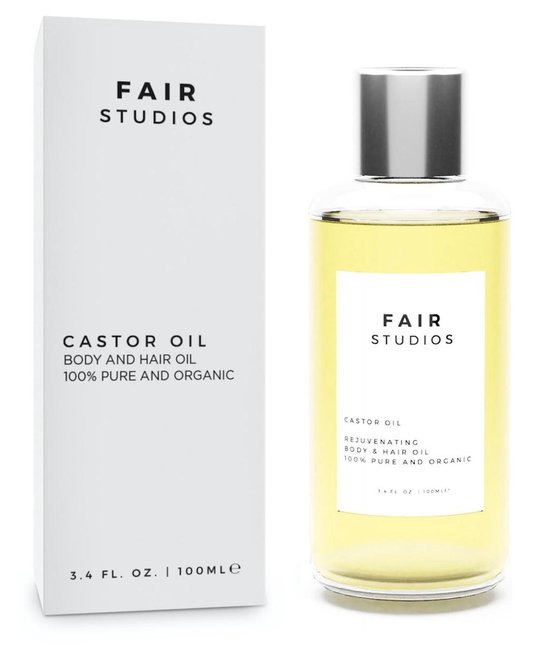 Indische Castor Olie - EU BIO Keurmerk - 100% Biologisch - 100% Puur - FAIR Studios Originals - Bevordert Haargroei - Wonderolie voor Haar, Huid en Gezicht - Wimperserum - 100ML - Koudgeperst - Etherische Olie - Basisolie - Eyelash Serum - Castor Oil