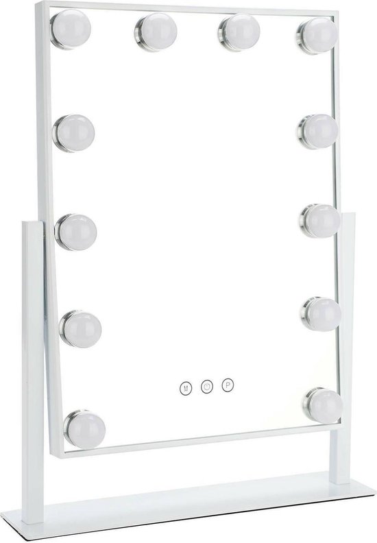 Bright Beauty Vanity make up spiegel met verlichting - wit - dimbaar met drie lichtstanden